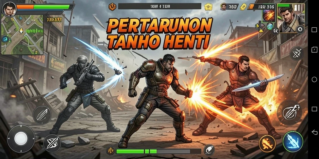 Tampilan seru dalam action gameplay 116X.