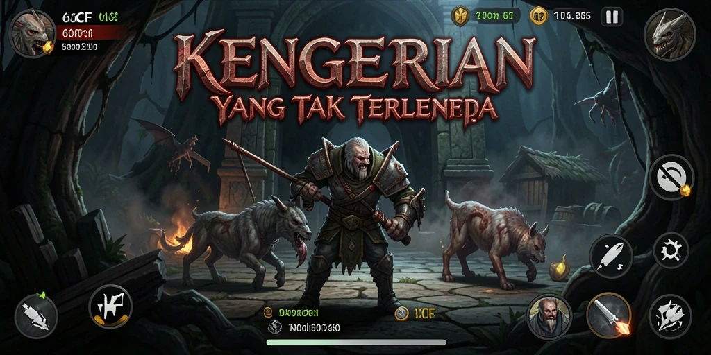 Screenshot gameplay dari 6CF yang mengerikan dan mendebarkan.