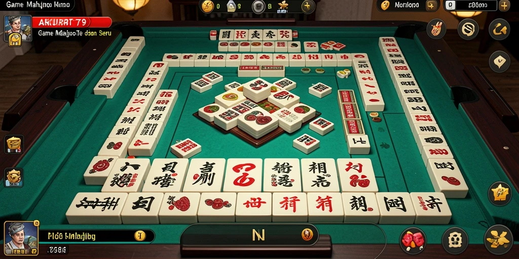 Screenshot gameplay AKURAT79 yang seru dan mendebarkan saat bermain Mahjong.