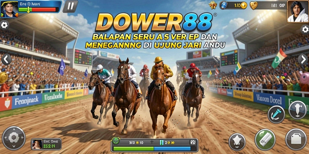Tangkapan layar DOWER88 menampilkan aksi balapan yang mendebarkan.