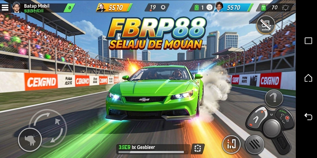 Gameplay balap mobil yang mendebarkan dan penuh aksi.