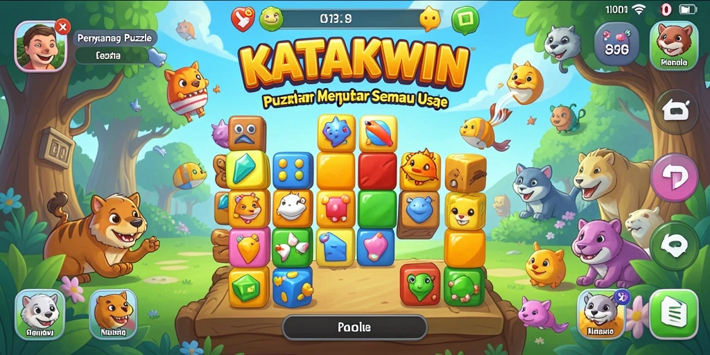Tampilan gameplay KATAKWIN yang seru dan menantang.