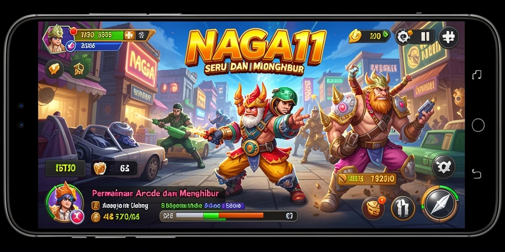 Screenshot NAGA11 menampilkan aksi seru gameplay Arcade.