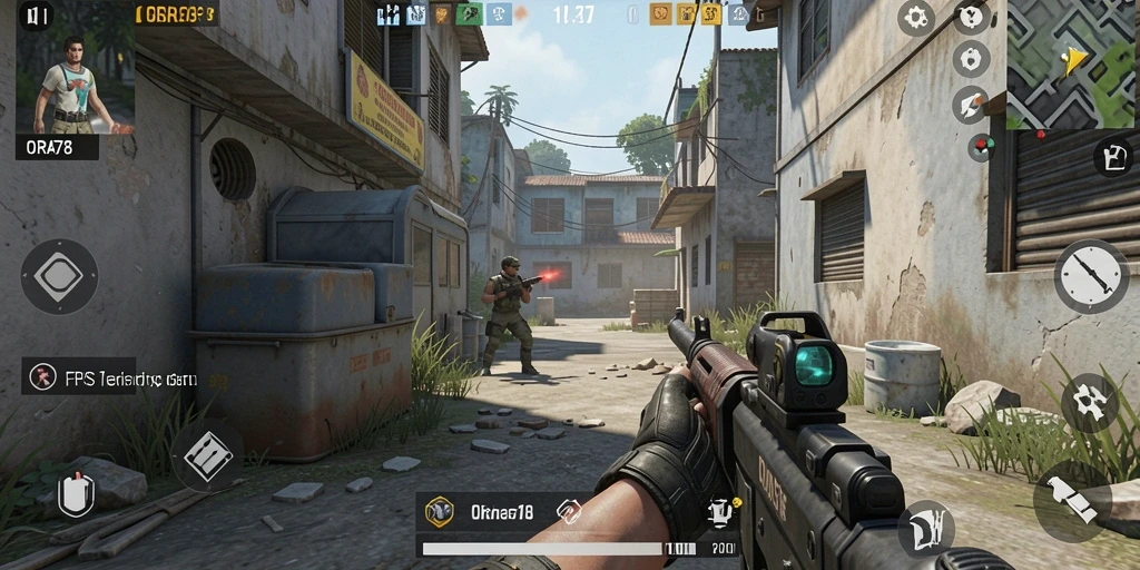 Gameplay seru di ORA78 dengan aksi FPS intens.