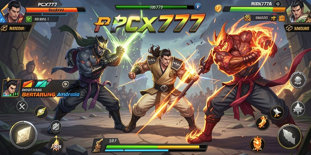 Tangkapan layar gameplay seru di PCX777 saat pertarungan berlangsung.