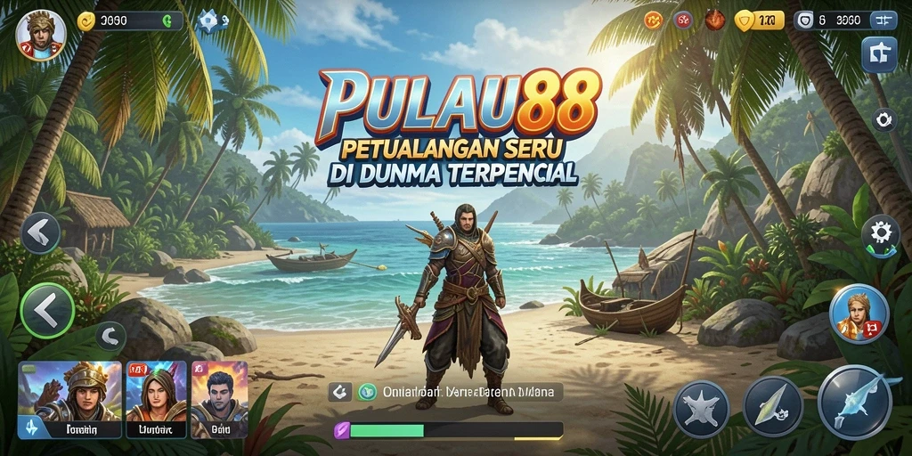 Gameplay seru PULAU88 di pulau misterius.