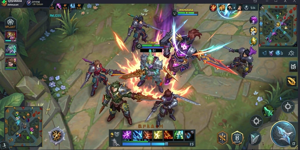 Screenshot utama gameplay RPLOOT menampilkan aksi pertempuran tim yang mendebarkan.
