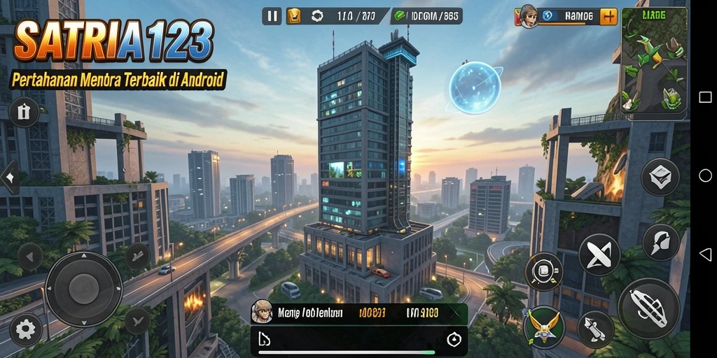 Tampilan gameplay menakjubkan dari SATRIA123 dalam aksi Tower Defense.