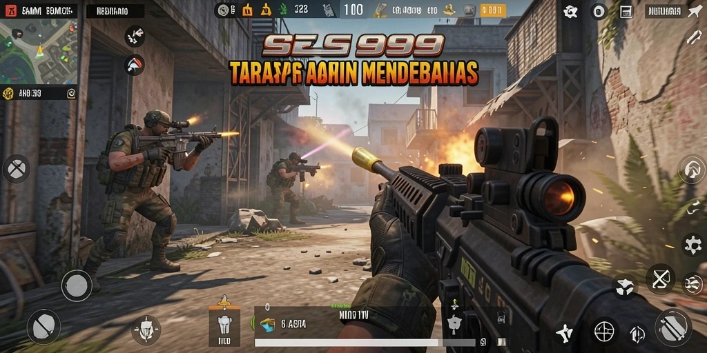 Tangkapan layar gameplay SL999 dengan aksi tembak-menembak yang mendebarkan.