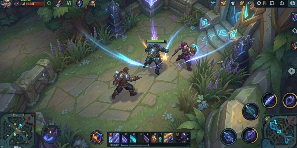Screenshot menampilkan aksi seru dalam gameplay MOBA V87.