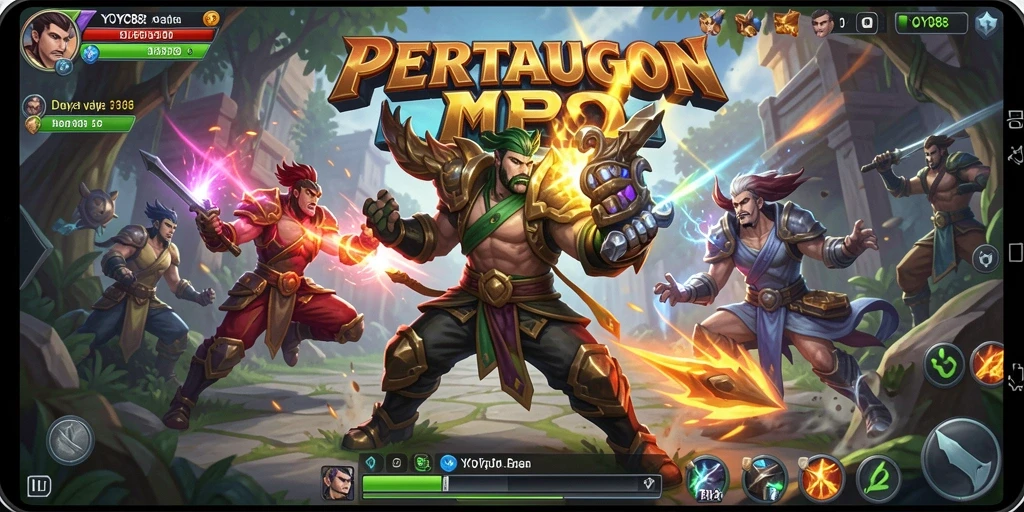 Screenshot gameplay YOYO88 yang menunjukkan aksi seru dalam pertempuran MOBA.
